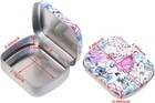 Small Metal Portable Storage Box  Mini Rectangle Empty Hinged Tins With Lid