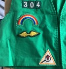 Vintage Girl Scouts Vest Green 8 Patches Pennsylvania Penn Lakes Very Small