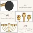 Hanukkah Menorah 9 Branch  Gold Traditional Menorah Candle Holder