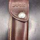 Vintage Folding Knife Belt Sheath Buck Brown Good Button Snap