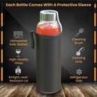 18 Oz Glass Water Bottles Drinking Bottle Protection Sleeve Stainless Steel