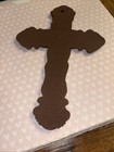 Cast Iron Victorian Style Fleur De Lis Wall Cross Rustic Decorative Finish Decor