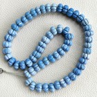 8-10mm Blue Opal Pumpkin Carved Beads 16  Strand Peru Gemstones Loose Craft