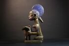 Vintage African Antique Art Yoruba Peoples Figure Olumeye Offering Bowl-g4985