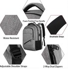 Matein Nte   15 6    Anti-theft Travel Laptop Backpack W  Usb Charging Port   Gray