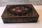 Vintage Made In England Floral Metal Tin Storage Container