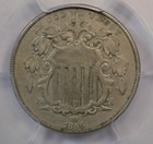1866 Shield Nickel  Rays  Pcgs Au50