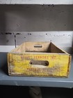 Vintage Crush  Hires Soda Pop Wood Crate Store Box Squirt Vernors Inc  Yellow