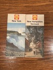 Vintage Shell Oil Road Map Bundle Of 2 - New York new Hampshire Vermont