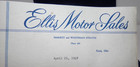 1949 Ford Dealership School Bus Quote     Letterhead Ellis Motor Sales Xenia Ohio