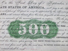 1861  500 Confederate States Bond   Type 4   Ball 7  Cr 7a  Rarity 4     Sn6738