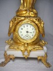 Scarce Jennings Bros Figural Brass Desk Clock Ormolu Gold Finish See Description