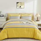 Yellow Comforter Set Queen Size  7 Pieces Striped Bed In A Bag Comforter And She