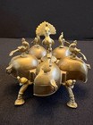 Antique Indian Brass Kumkum Box Peacock Puja Powder Box Multi-compartment