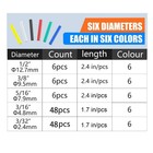 Heat Shrink Tubing Kit  3 1 5 Sizes  Black  Red  Blue  Yellow  Green  White