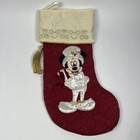 Disney Mickey Mouse Minnie Victorian Christmas Stockings Set Quilted Holiday