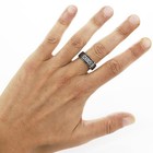 Celtic Knot Tungsten Carbide Wedding Band Ring 8mm Comfort Fit Men Black Blue