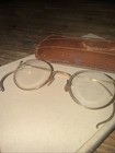Antique Fulvue Glasses 1 10 12k Gold Filled Circa 1920-1930 Leather Case Round