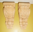 Vintage Large  Beautiful Oak Corbels Grapes Victorian Design Nr