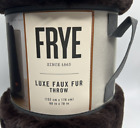 Beautiful Frye Luxe Faux Fur Throw Blanket Reversible Brown 60  X 70  New Soft  