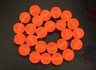 25 Frosted Sea Glass Round Beads 8mm Matte - Orange Red Vivid Tangelo