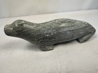 Authentic Inuit Soapstone Seal Carving 8    Canada Igloo Tag  2 Signed Vintage