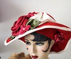 Kentucky Derby Formal Statement Couture Wide Brim Hat In Red