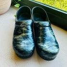 Dansko Blue Navy Marble Clogs Slip On Nursing Shoes Size 38 us 7 5