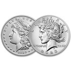 2023  1 Morgan   Peace Silver Dollar 2pc Set Box  Ogp   Coa