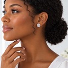 Men   Women 925 Sterling Silver Round Cubic Zirconia Halo Stud Earrings - Gift