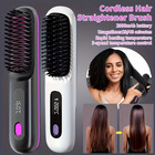 Wireless Hair Straightener Brush Usb Rechargeable Ionic Comb