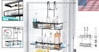 Over Door Shower Caddy Hanging Bathroom Organizer Rustproof Black Storage Shelf