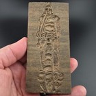 Antique Carved Wood Stamp Printers Ink Block Solider 4 25x2 Inch