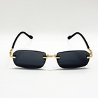 Gucci Gg1221s 001 Rimless Sunglasses Gold Black Gray Lens 56-16-140
