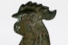 Antique Mounted Full-bodied Rooster Weathervane Sculpture 