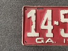 Very Rare 1926 Georgia License Plate Older Restoration Solid Plate Tough Year  