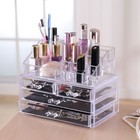 Acrylic Cosmetics Jewelry Storage Boxes With 3-layer Drawers Makeup Organizer