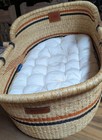 Goodlife Moses Baby Basket Woven Newborn Bed Crib Carrying Leather Handles