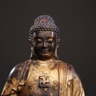 8 6 old Tibet Buddhism Bronze Gilt Shakyamuni Sakyamuni Amitabha Buddha Statue