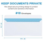 Vivin  10 Self-seal Security-tinted Business Envelopes For 100 Packs  White