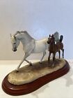 Arabian Equine Mare Foal Figurine Statue Signed Anne Wall Horse Breed 2002 Vtg