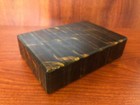 Vintage Italian Blue Tiger s Eye Stone Hinged Box With Sandstone Liner 