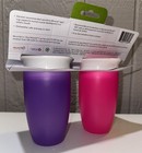 Munchkin Miracle 360 Toddler Sippy Cup Spill Proof 10oz 2 Pack Pink purple