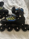 Sport Kids Rollerblades Blue Size Large 39-42  Light Up Wheels Push Adjustable