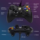 For Microsoft Xbox 360 Wired Usb Game Controller Pc Windows 11 10 8 7 xp Gamepad