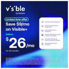 New Visible  By Verizon Bring Your Own Phone  35 month Unlimited Premium 5g Data