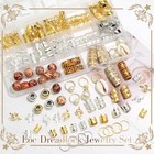208pcs Loc Dreadlock Jewelry Gold silver Hair Cuffs Rings Wooden Beads For