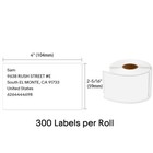 1roll 30256  2-5 16  X 4   Shipping Labels Compatible With Dymo Labelwriter 450