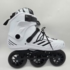 Jgmlzk 3 Wheel Inline Speed Skates 110mm White Fitness Roller Blades Unisex