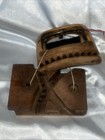 Antique Wooden Weaving  Loom Shuttle Hand Carved  Bobbin Thread Spool
